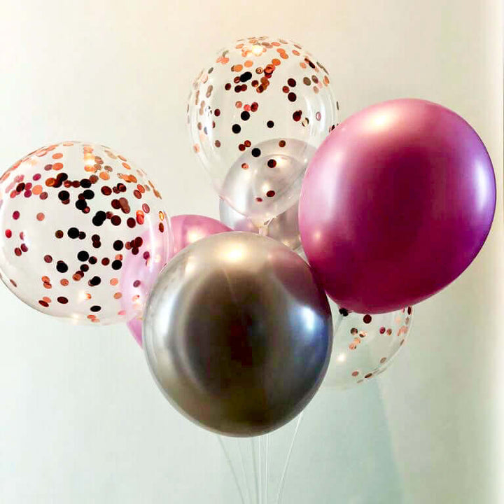 DodoMarket Balloons Silver Pink Rose Gold Confetti Balloons - Pure Magic