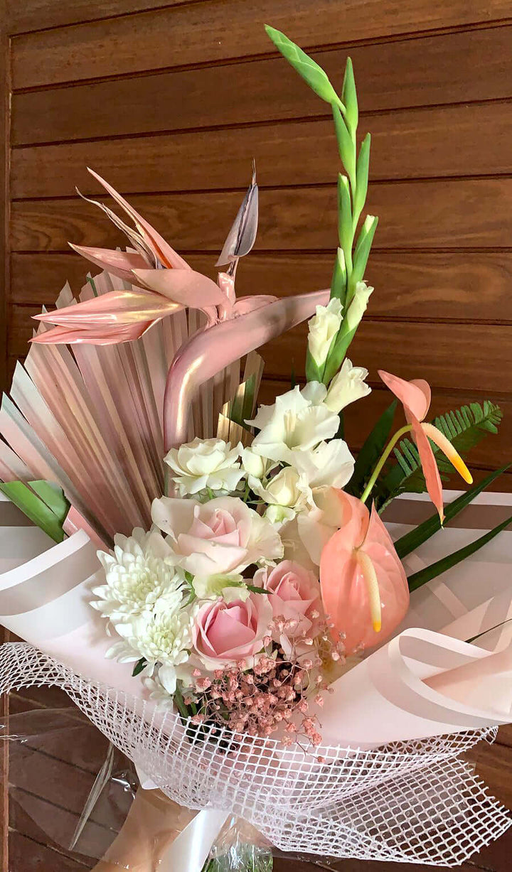 Flowers Bouquet - Sunny Meadow - Pink roses - Medium