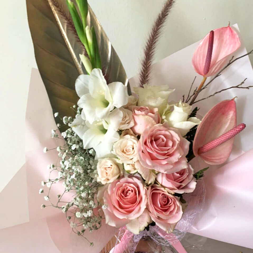 Flowers Bouquet - Sunny Meadow - Pink roses 