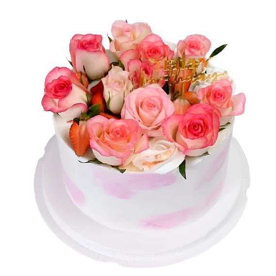 Happy-Birthday-Cake-Flower-Crown-Vanilla-Roses-DodoMarket-delivery-Mauritius