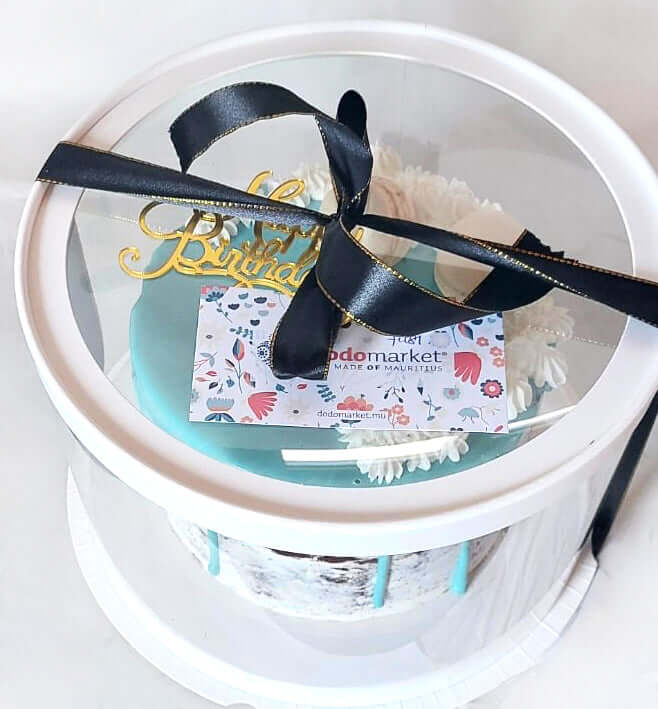 Light-Blue-Birthday-Cake-with-macarons-box-Dodomarket-delivery-Mauritius