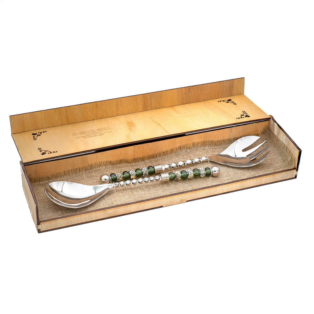 Mauritius-Handmade-Silverware-Salad set in box-DodoMarket-Souvenirs