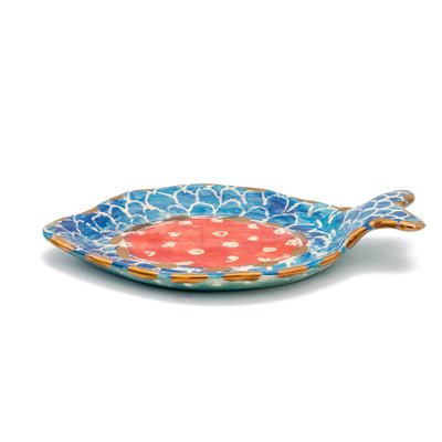 Mauritius-Handmade-Ceramic-Serving Oval Plate “Gold Fish”-DodoMarket-Souvenirs
