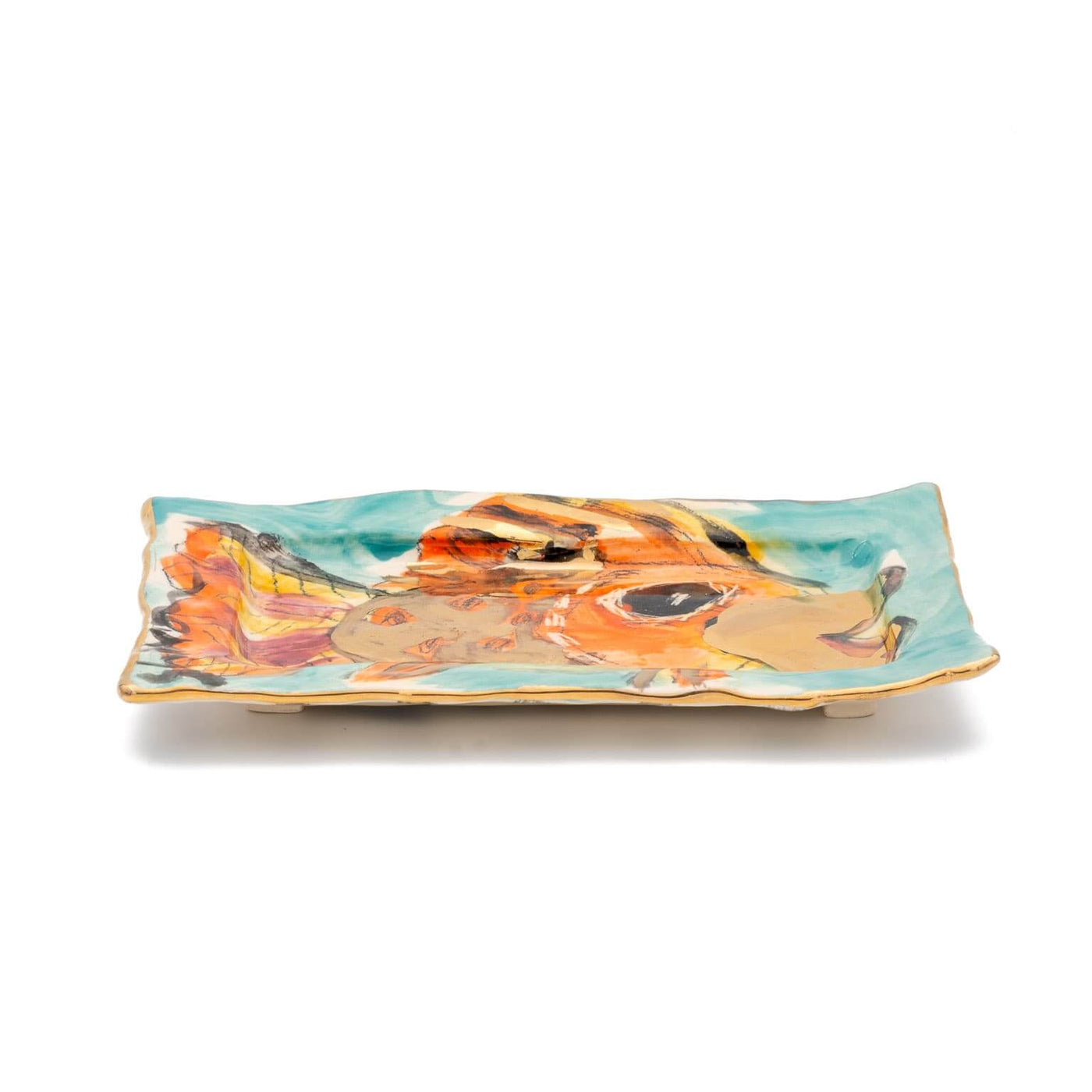 Mauritius-Handmade-Ceramic-Ceramic Tray “Happy Fish”-DodoMarket-Souvenirs