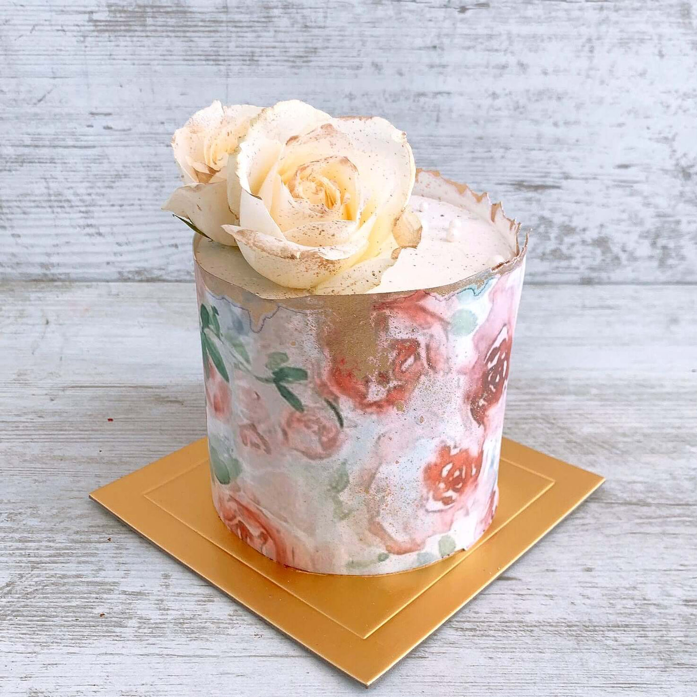 Mini-printed-floral-Cake-with-Flowers-Dodomarket-delivery-Mauritius