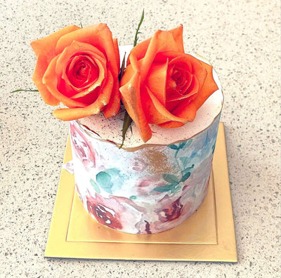 Mini-printed-Cake-with-orange-Flowers-Dodomarket-delivery-Mauritius
