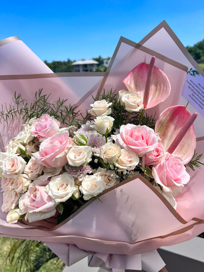 Romantic Mixed Wrap Flower Bouquet
