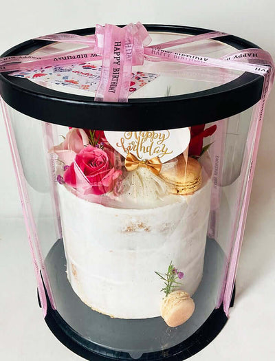 Rustic-Floral-Birthday-Cake-macarons-20-serves-in-box-DodoMarket-delivery-Mauritius