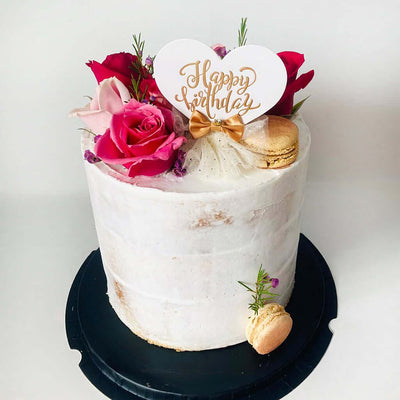 Rustic-Floral-Birthday-Cake-macarons-20-serves-with-topper-DodoMarket-delivery-Mauritius