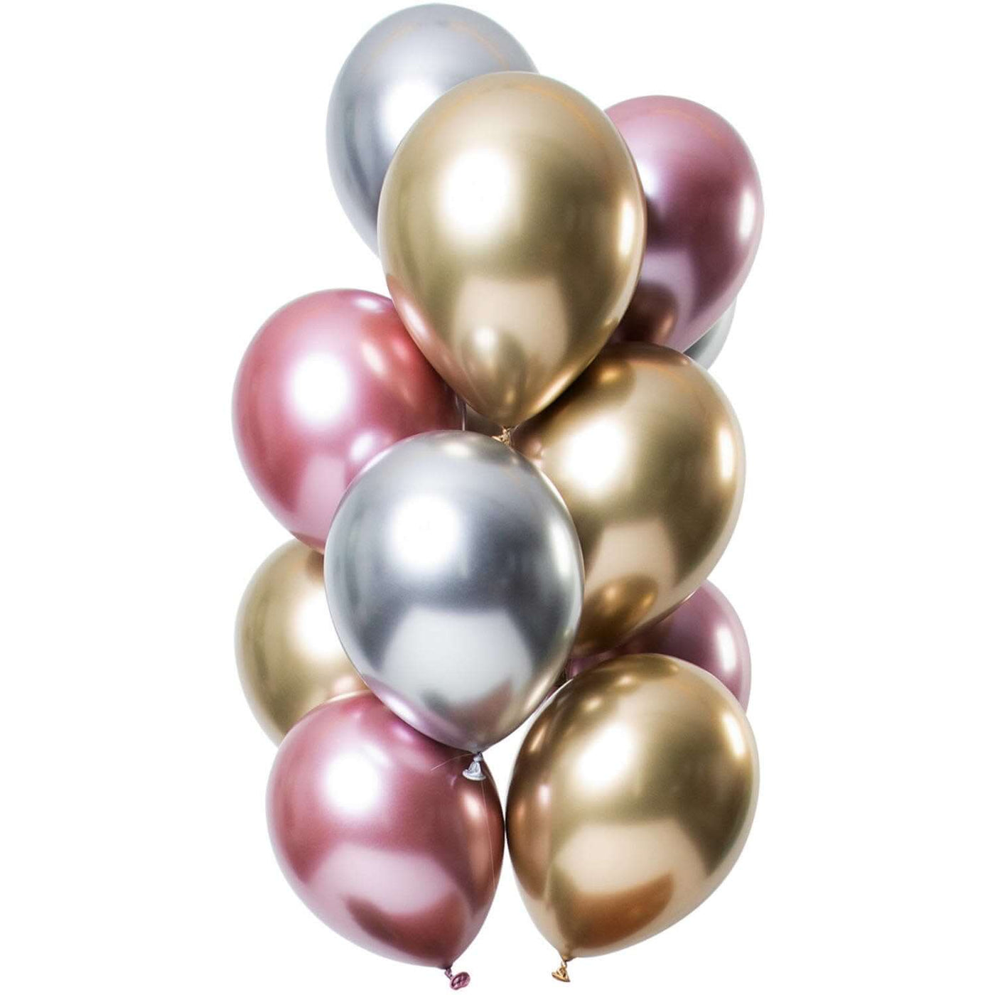 Chrome Balloons Bouquet - Shiny Inspiration Silver Gold Pink