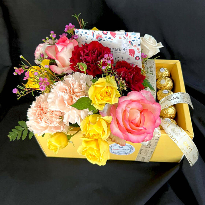 Sunshine-colorful-Bouquet-Ferrero-chocolates-Dodomarket-delivery-Mauritius