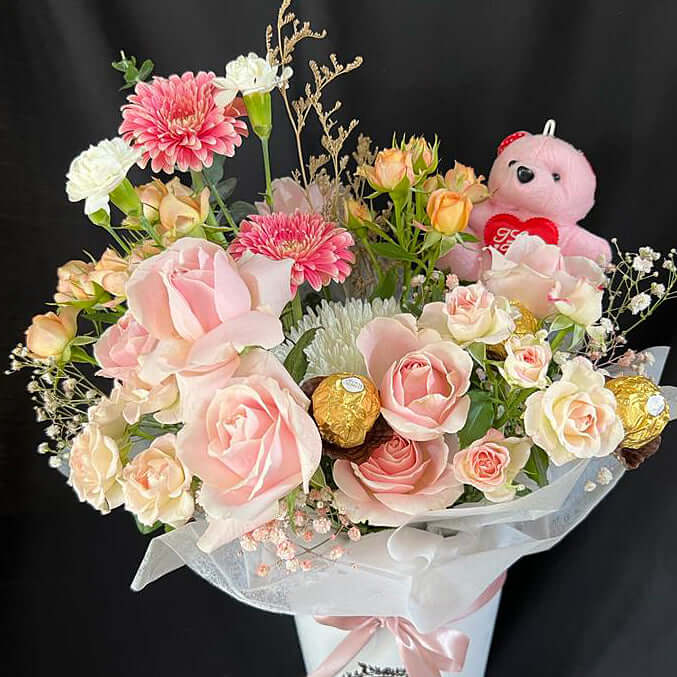 Sweetest-Love-Roses-Mixad-Flowers-Chocolates-Box-teddy-bear-DodoMarket-Delivery-Mauritius