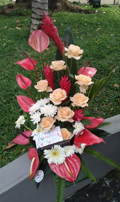 Sympathy-Funeral-Flowers-Sweet-Embrace-XLarge-on-grass-Dodomarket-Mauritius