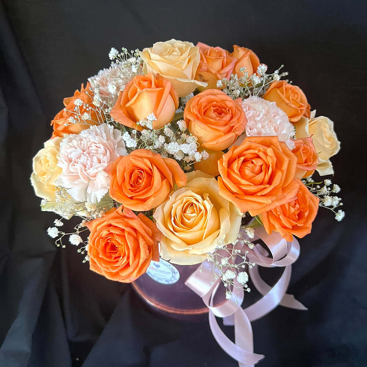 Tender-Touch-Flower-Box-Large-peach-Rose-gold-box-DodoMarket-Delivery-Mauritius