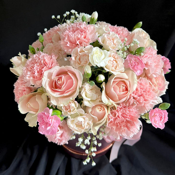 Tender-Touch-Flower-Box-XL-pink-rose-gold-box-DodoMarket-Delivery-Mauritius