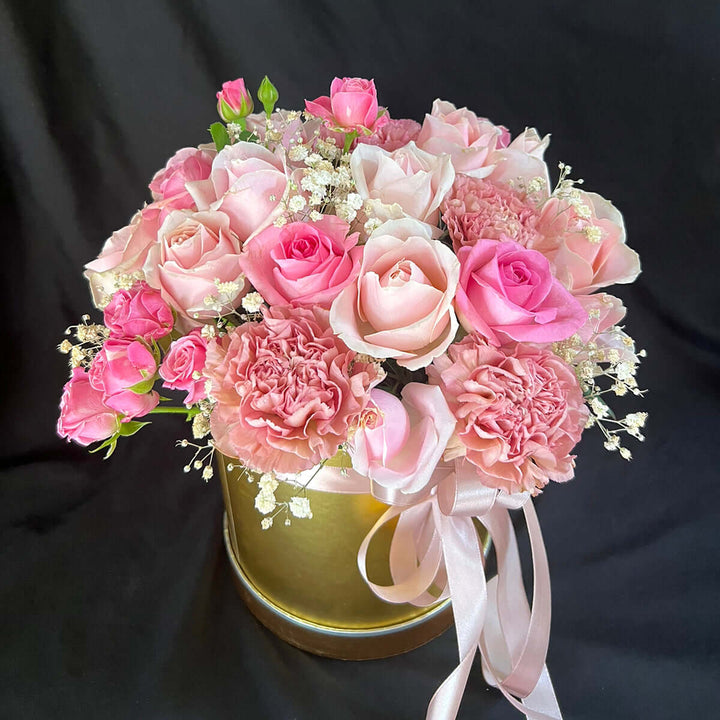 Tender-Touch-Flower-Box-pink-golden-box-DodoMarket-Delivery-Mauritius