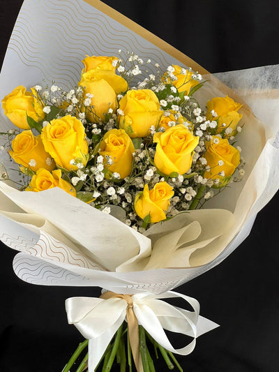 Yellow-15-roses-bouquet-DodoMarket-flower-delivery-Mauritius
