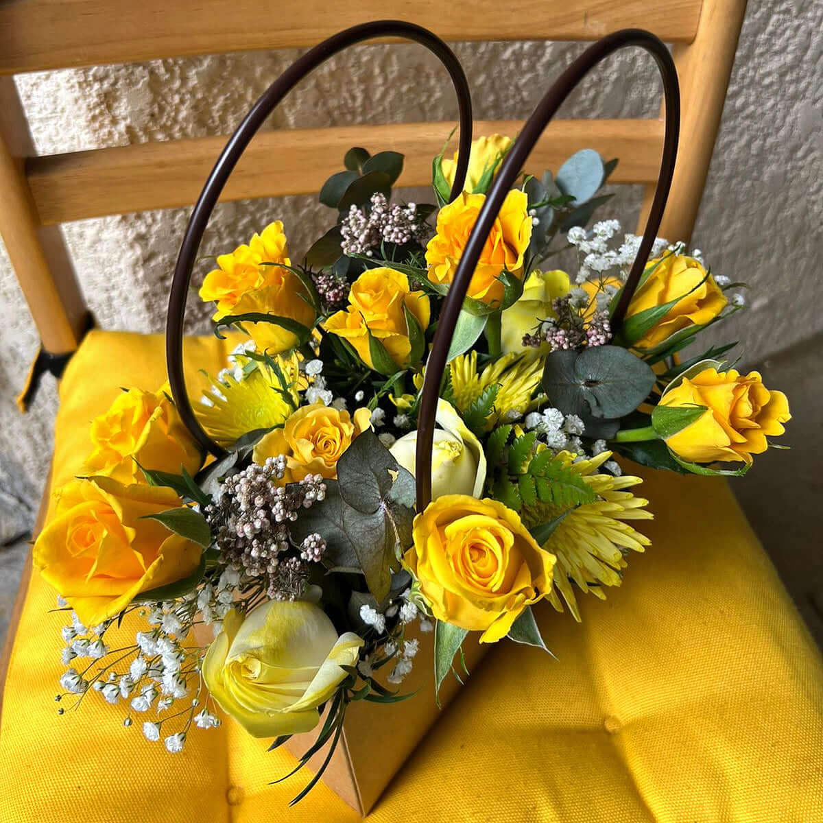 Yellow Mix Flower Bouquet in a Bag