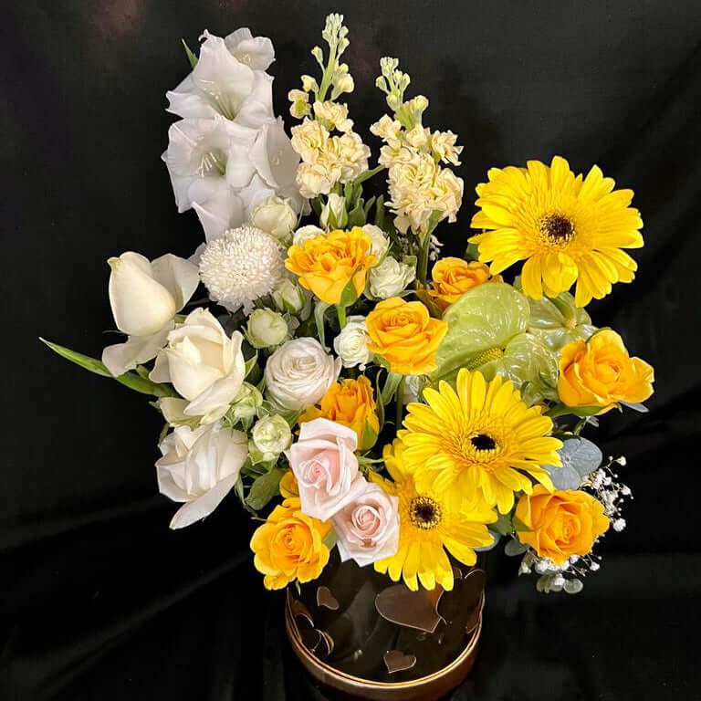 Golden Box Flower Bouquet
