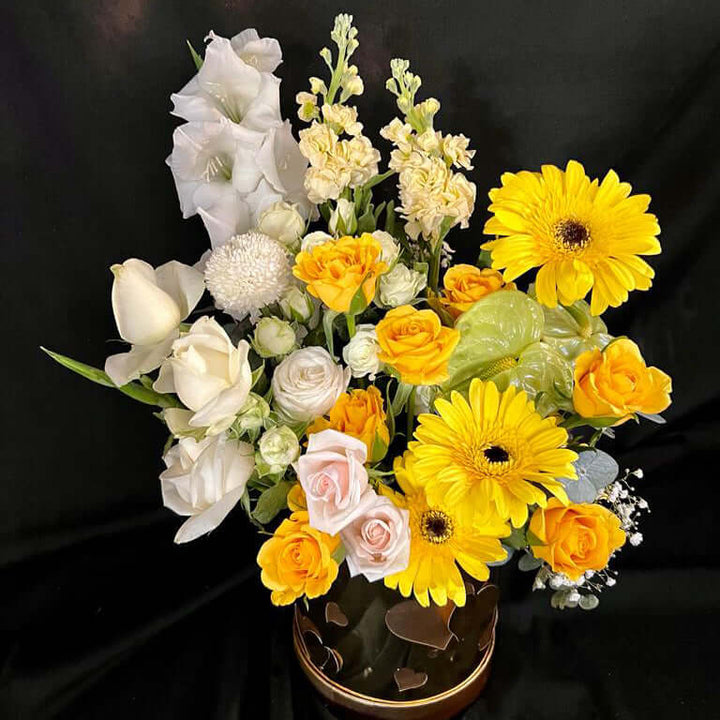 Golden Box Flower Bouquet