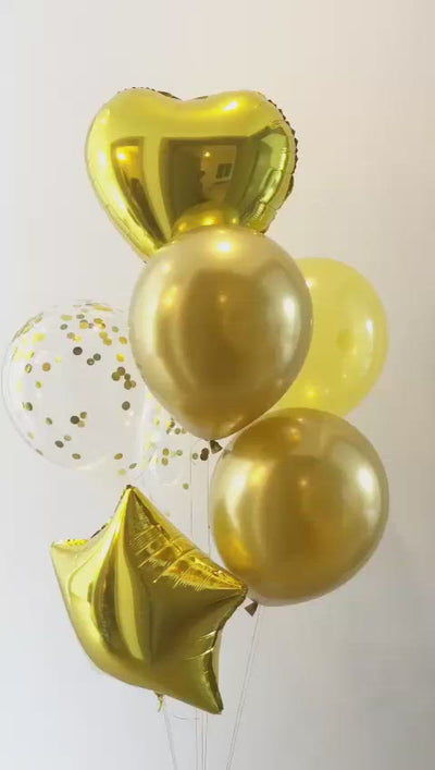 Dodomarket - Golden Dream - Helium Balloons Bouquet delivery Mauritius- 7 balloons